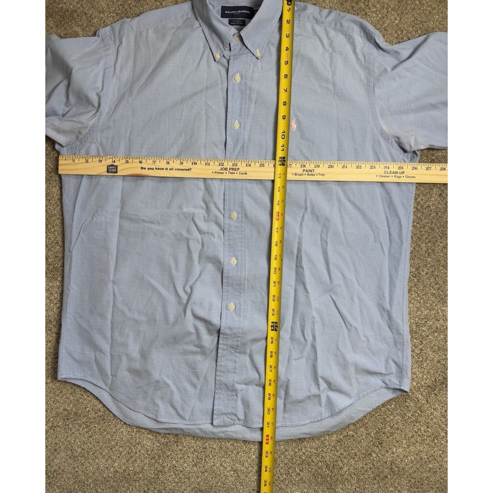 Ralph Lauren Golf Mens L Tilden Button Up Long Sleeve Shirt Blue Plaid Cotton - Picture 5 of 7